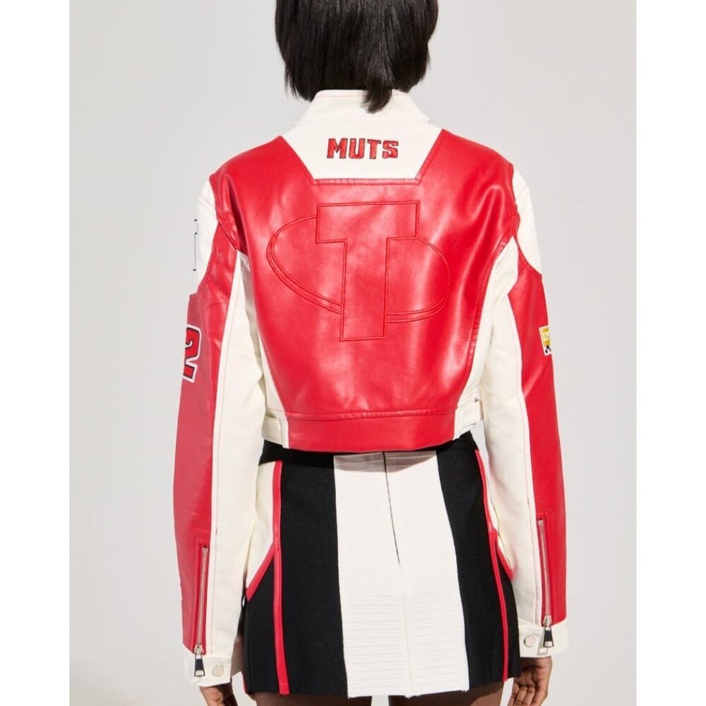 AKIRA REV IT UP RACING MOTO IN RED Muts Ungenerous Studios faux Leather Jacket - Picture 4 of 6